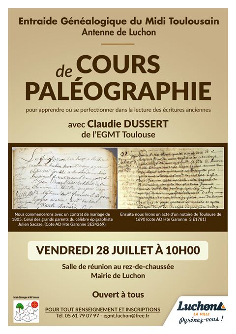 Cours de paléo à Luchon Cours de paléo à Luchon